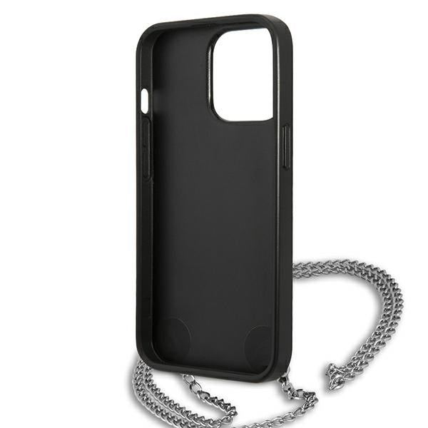 Karl Lagerfeld dėklas iPhone 13 Pro Max – juodas su grandinėle