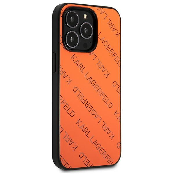 Karl Lagerfeld dėklas iPhone 13 Pro Max – oranžinis