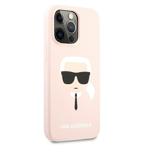 Karl Lagerfeld silikoninis dėklas iPhone 13 Pro Max – rožinis