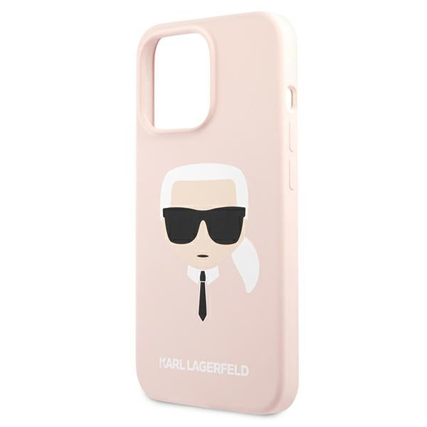 Karl Lagerfeld silikoninis dėklas iPhone 13 Pro Max – rožinis