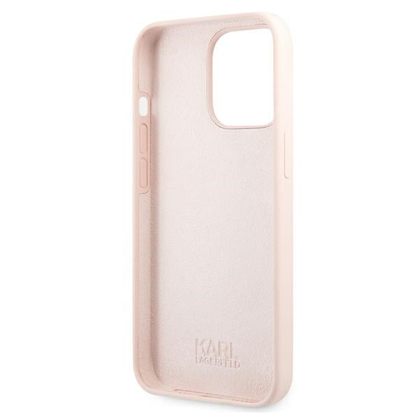 Karl Lagerfeld silikoninis dėklas iPhone 13 Pro Max – rožinis