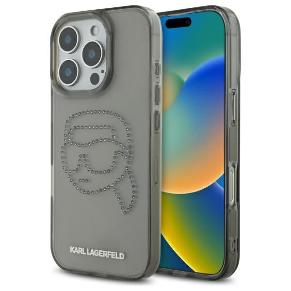 Karl Lagerfeld kietas dėklas iPhone 16 Pro Max – juodas