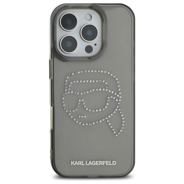 Karl Lagerfeld kietas dėklas iPhone 16 Pro Max – juodas