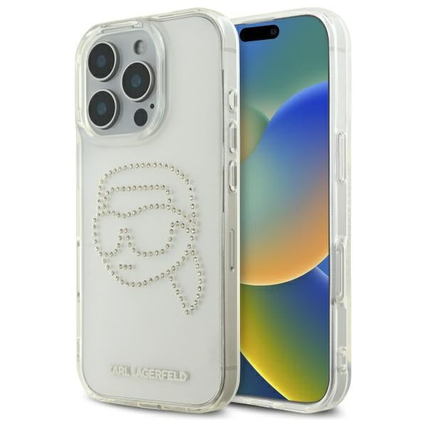 Karl Lagerfeld dėklas iPhone 16 Pro Max – skaidrus