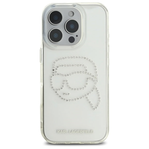 Karl Lagerfeld dėklas iPhone 16 Pro Max – skaidrus