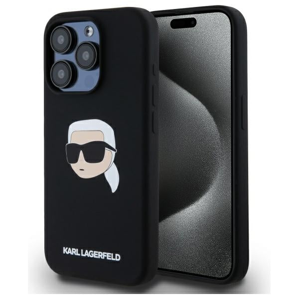 Karl Lagerfeld MagSafe dėklas iPhone 15 Pro – juodas