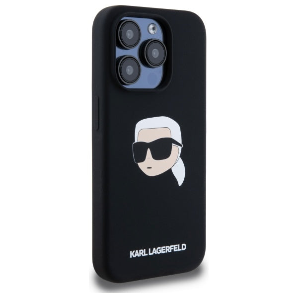 Karl Lagerfeld MagSafe dėklas iPhone 15 Pro – juodas