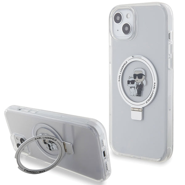Karl Lagerfeld MagSafe dėklas iPhone 15 Plus/14 Plus – baltas