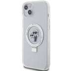 Karl Lagerfeld MagSafe dėklas iPhone 15 Plus/14 Plus – baltas