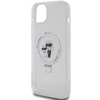 Karl Lagerfeld MagSafe dėklas iPhone 15 Plus/14 Plus – baltas