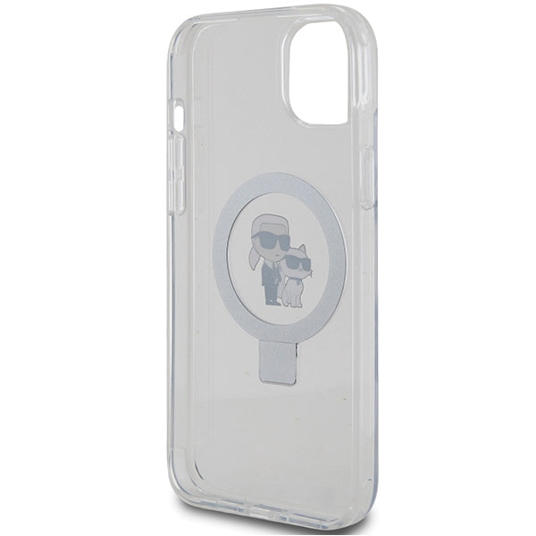 Karl Lagerfeld MagSafe dėklas iPhone 15 Plus/14 Plus – baltas