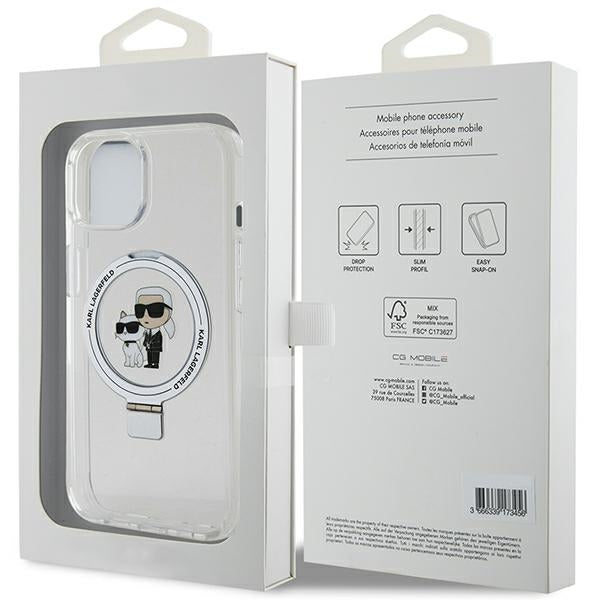 Karl Lagerfeld MagSafe dėklas iPhone 15 Plus/14 Plus – baltas