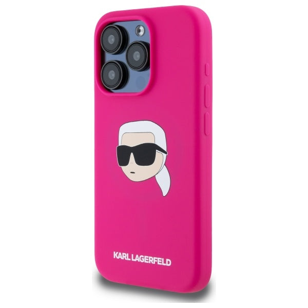 Karl Lagerfeld silikoninis MagSafe dėklas iPhone 15 Pro Max – fuksijų -- iPhone 15 Pro Max