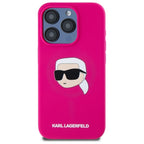 Karl Lagerfeld silikoninis MagSafe dėklas iPhone 15 Pro Max – fuksijų -- iPhone 15 Pro Max