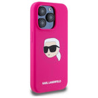 Karl Lagerfeld silikoninis MagSafe dėklas iPhone 15 Pro Max – fuksijų -- iPhone 15 Pro Max