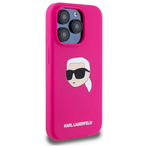 Karl Lagerfeld silikoninis MagSafe dėklas iPhone 15 Pro Max – fuksijų -- iPhone 15 Pro Max