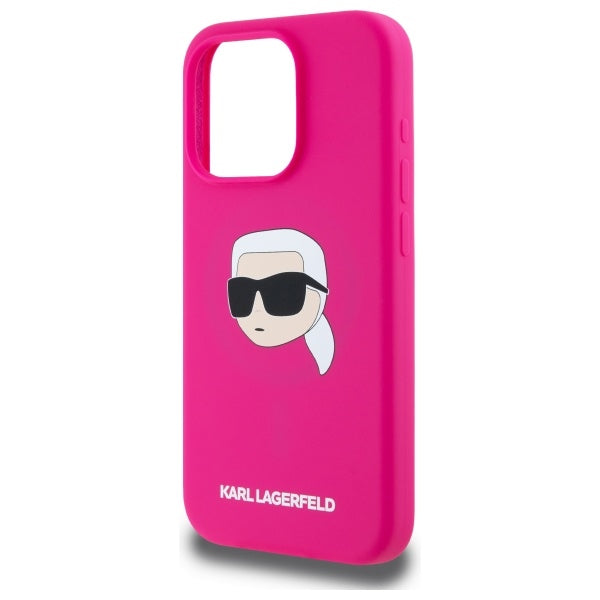 Karl Lagerfeld silikoninis MagSafe dėklas iPhone 15 Pro Max – fuksijų -- iPhone 15 Pro Max