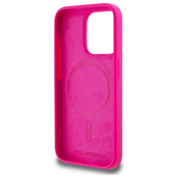 Karl Lagerfeld silikoninis MagSafe dėklas iPhone 15 Pro Max – fuksijų -- iPhone 15 Pro Max