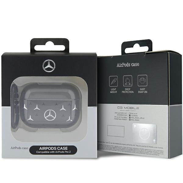 Mercedes‑Benz AirPods Pro 2 dėklas – juodas, Large Star Pattern