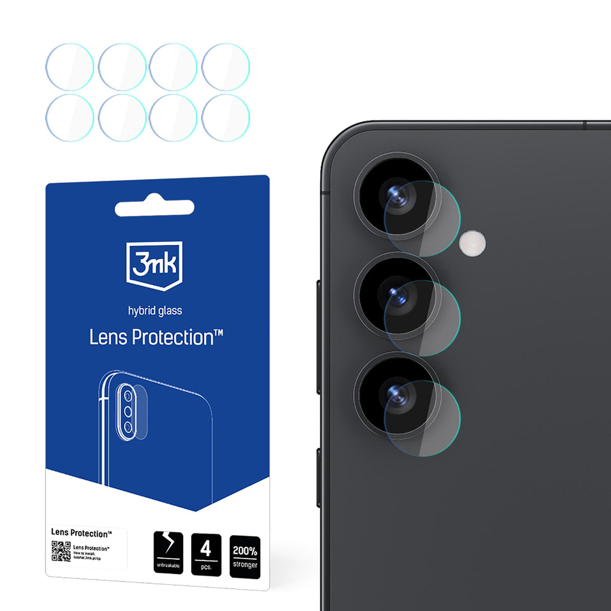 3mk objektyvo apsaugos kameros stiklas, skirtas Samsung Galaxy S25+