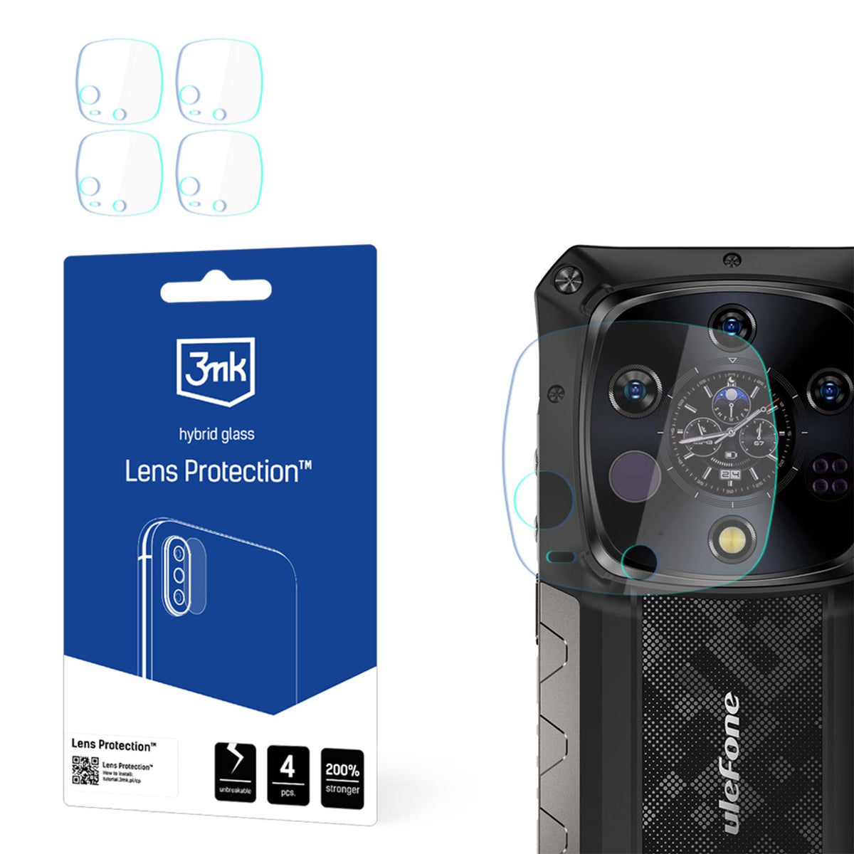 3mk Lens Protection hibridinis stiklas fotoaparato objektyvui Ulefone Armor 28 Ultra -- Ulefone Armor 28 Ultra