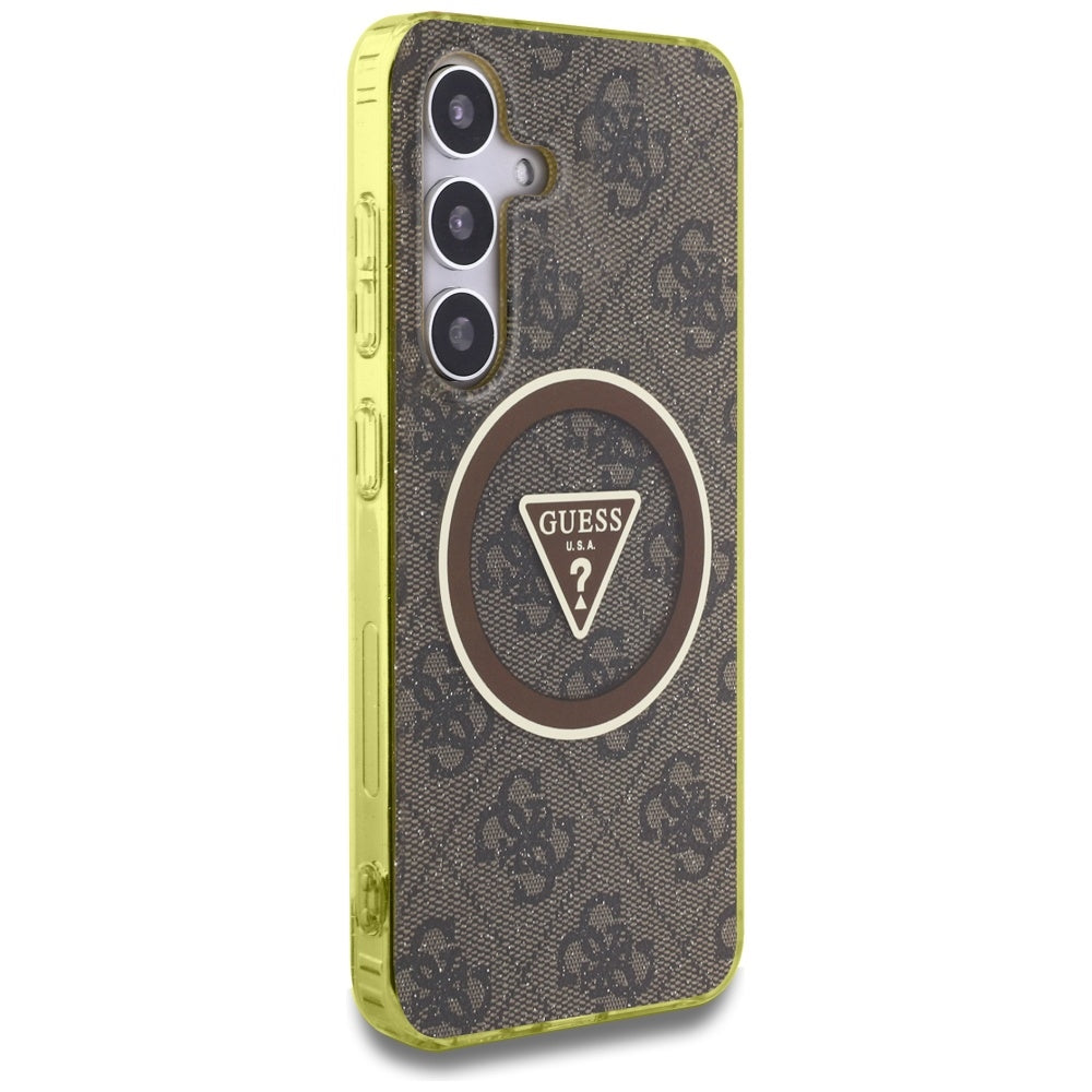 Guess MagSafe dėklas Samsung Galaxy S25 – rudas