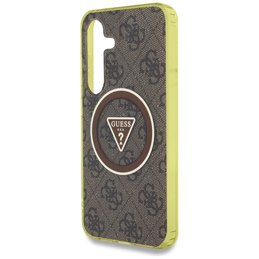 Guess MagSafe dėklas Samsung Galaxy S25 – rudas