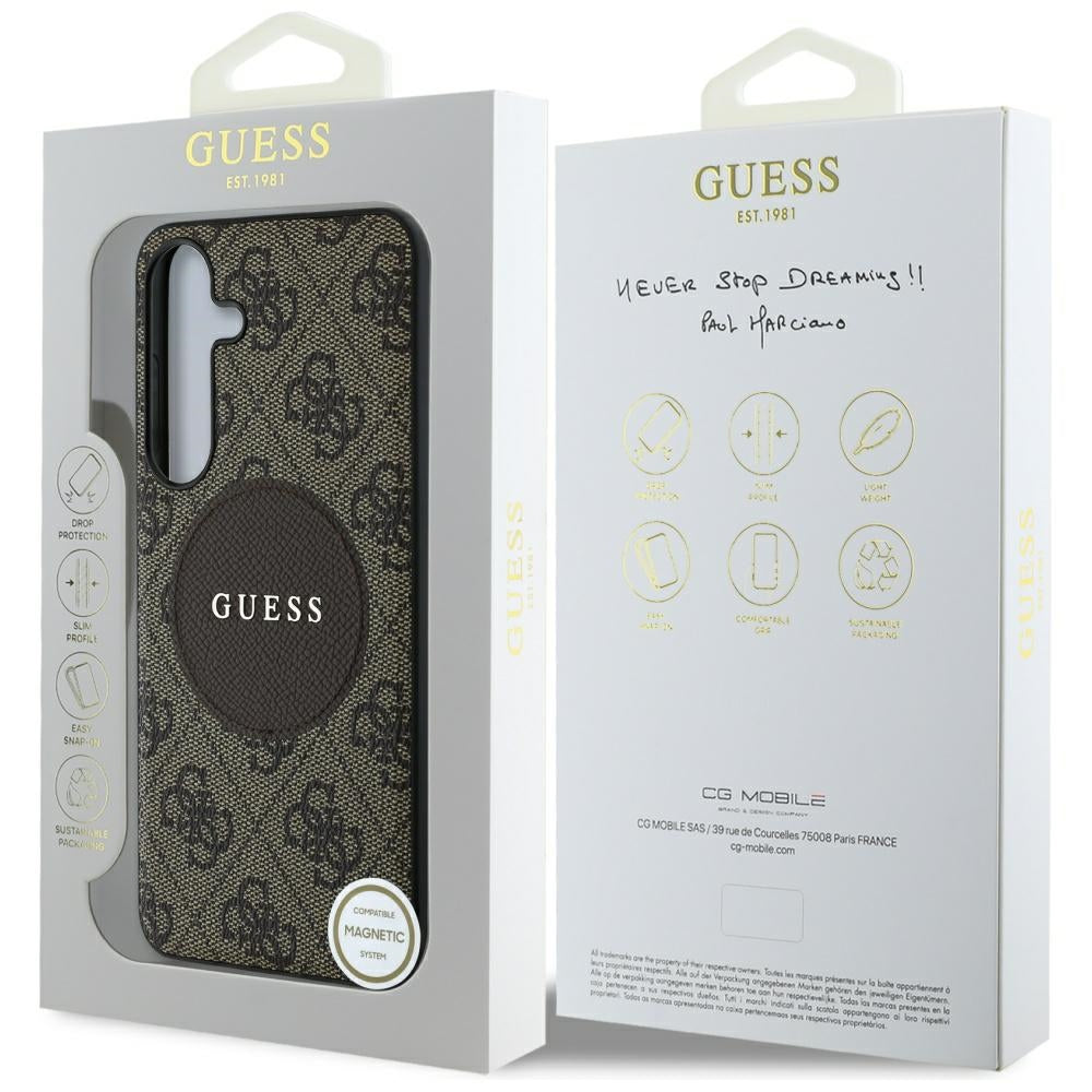 Guess 4G MagSafe dėklas Galaxy S25+ – rudas