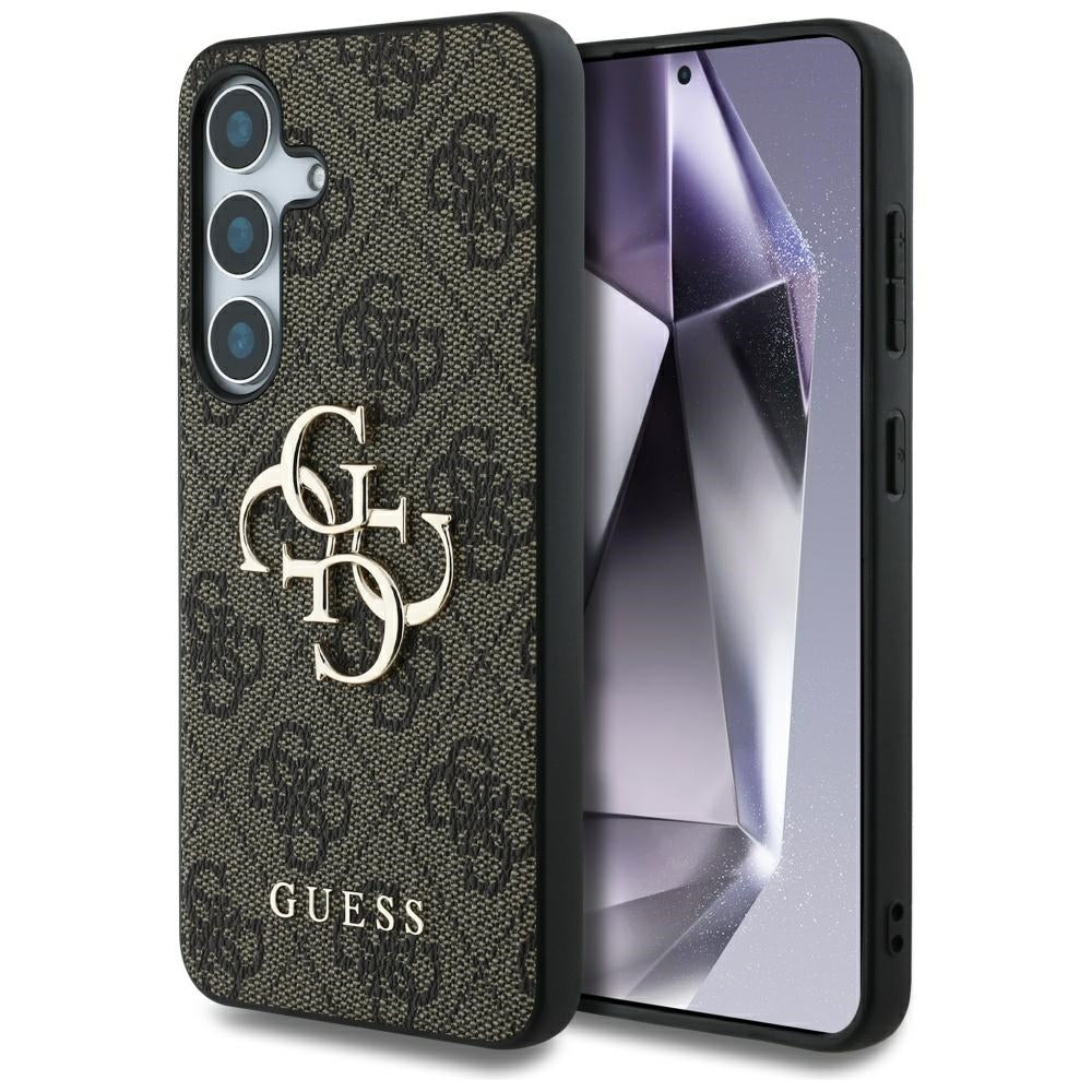 Guess Big 4G Logo Classic Logo dėklas Samsung Galaxy S25, rudas -- Samsung Galaxy S25