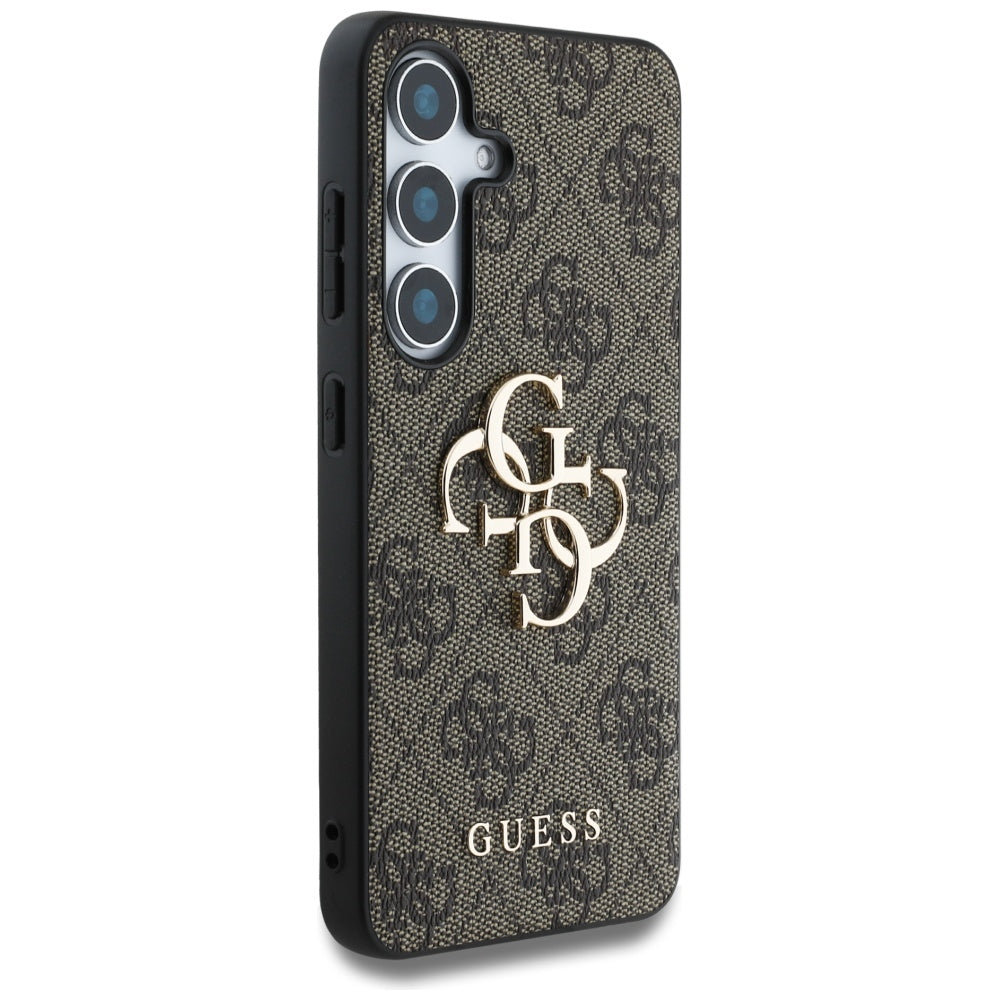 Guess Big 4G Logo Classic Logo dėklas Samsung Galaxy S25, rudas -- Samsung Galaxy S25