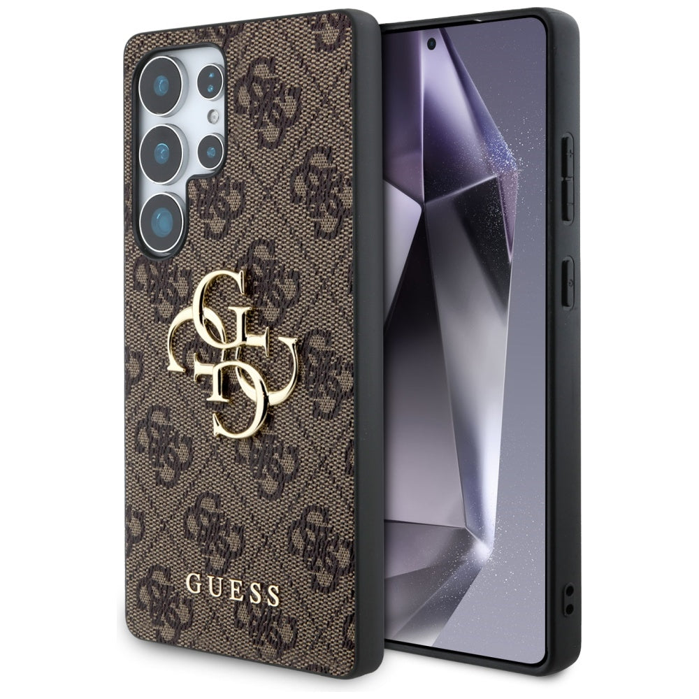 Guess Big 4G Logo Classic Logo dėklas Samsung Galaxy S25 Ultra, rudas -- Samsung Galaxy S25 Ultra