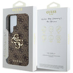 Guess Big 4G Logo Classic Logo dėklas Samsung Galaxy S25 Ultra, rudas -- Samsung Galaxy S25 Ultra