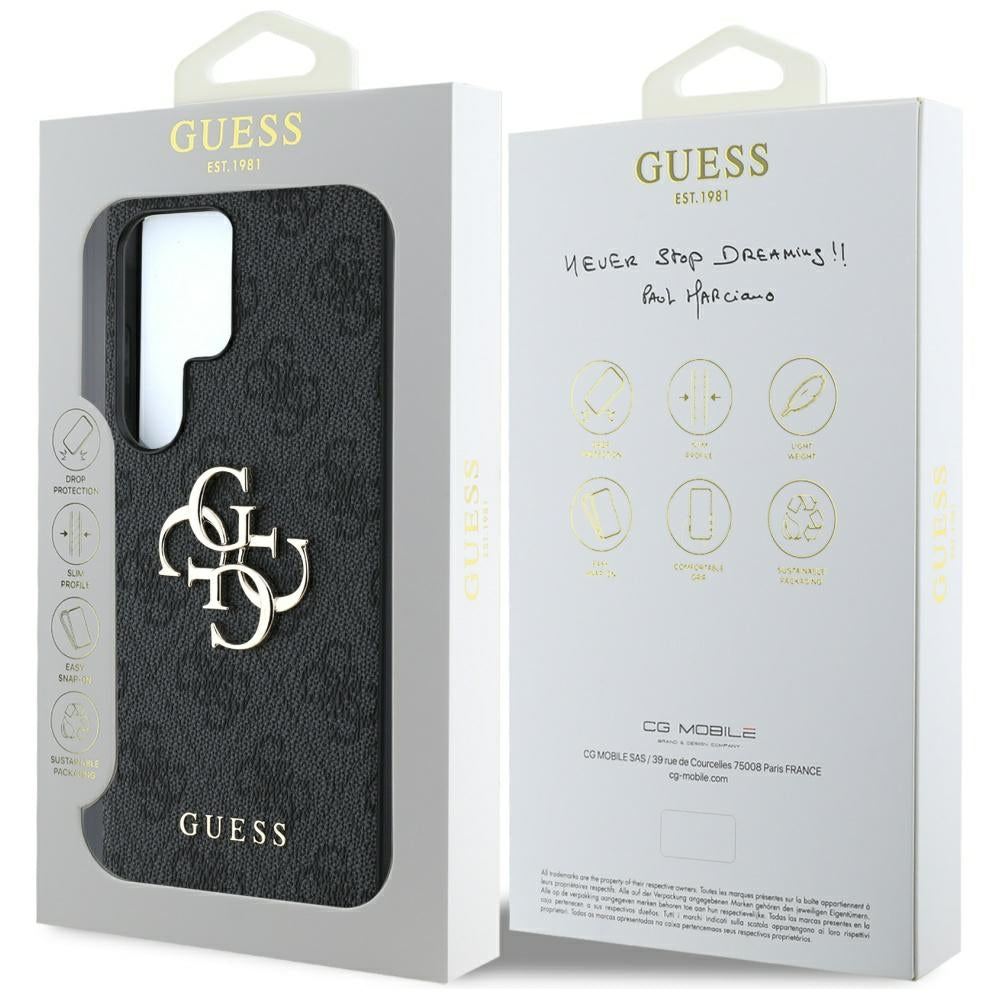 Guess Big 4G Logo Classic Logo dėklas Samsung Galaxy S25 Ultra, juodas -- Samsung Galaxy S25 Ultra