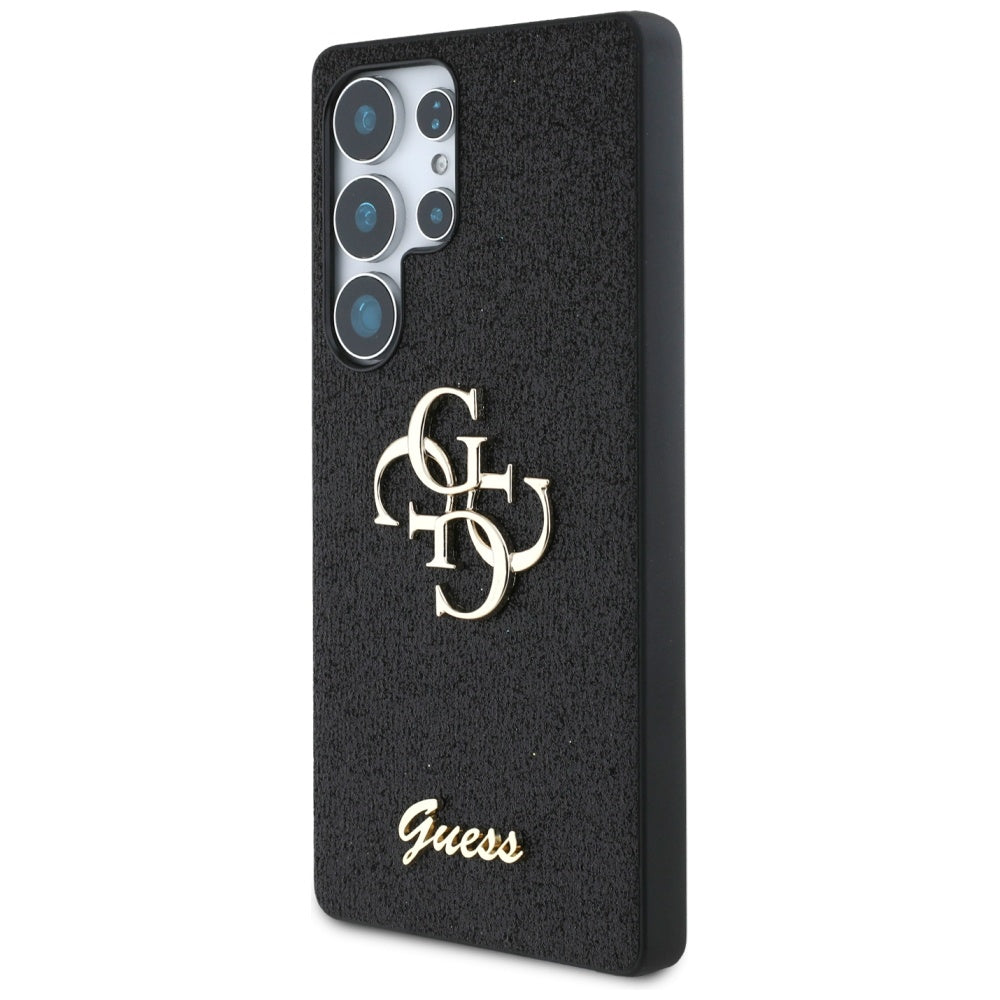 Guess blizgus 4G dėklas Samsung Galaxy S25 Ultra – juodas