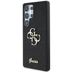 Guess blizgus 4G dėklas Samsung Galaxy S25 Ultra – juodas