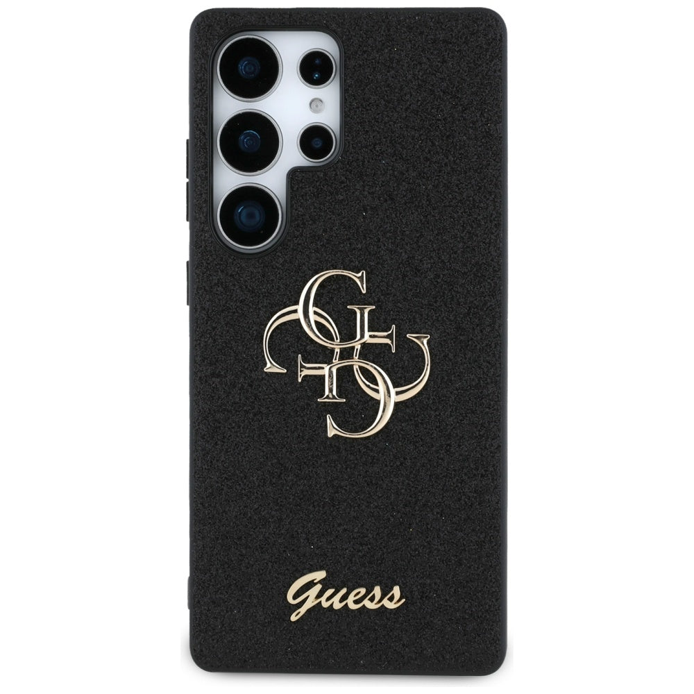 Guess blizgus 4G dėklas Samsung Galaxy S25 Ultra – juodas