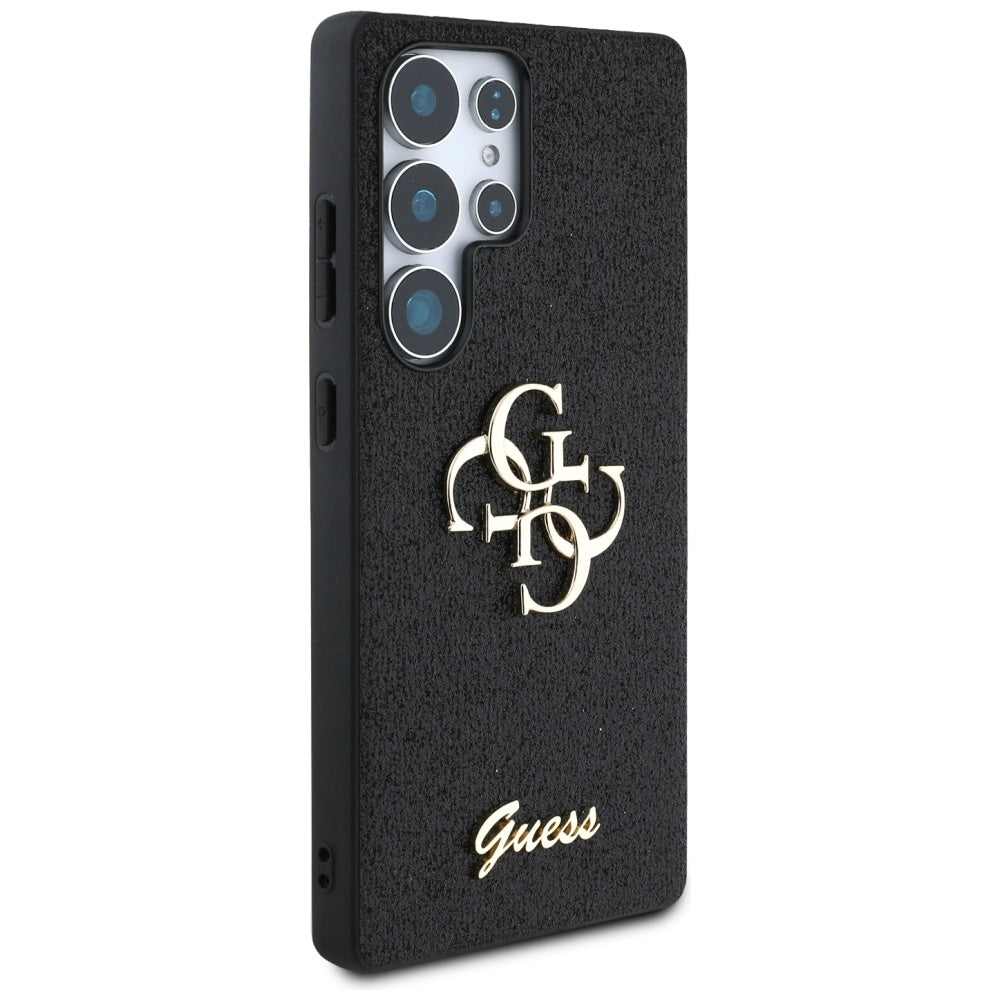 Guess blizgus 4G dėklas Samsung Galaxy S25 Ultra – juodas
