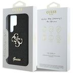 Guess blizgus 4G dėklas Samsung Galaxy S25 Ultra – juodas