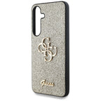 Guess blizgantis dėklas Samsung Galaxy S25 – auksinis