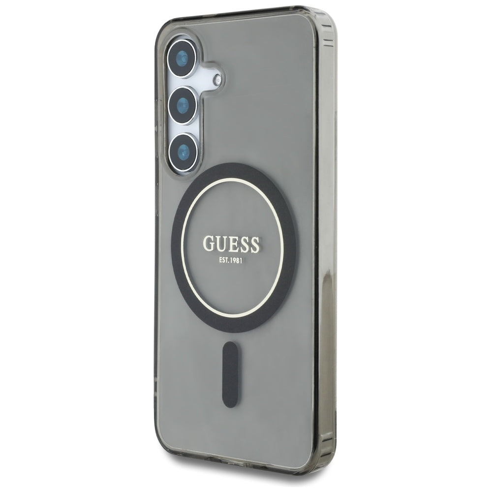 Guess MagSafe dėklas Samsung Galaxy S25 – juodas