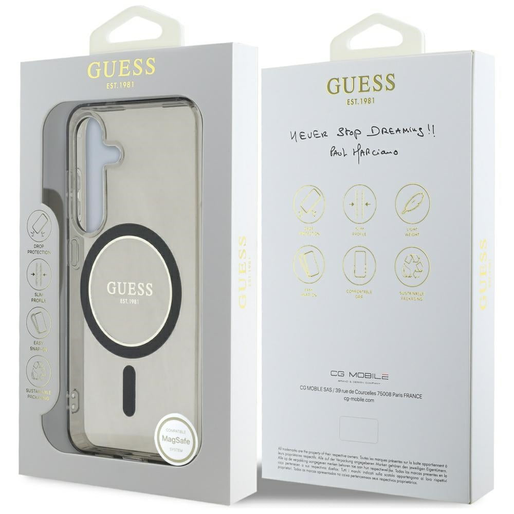 Guess MagSafe dėklas Samsung Galaxy S25 – juodas