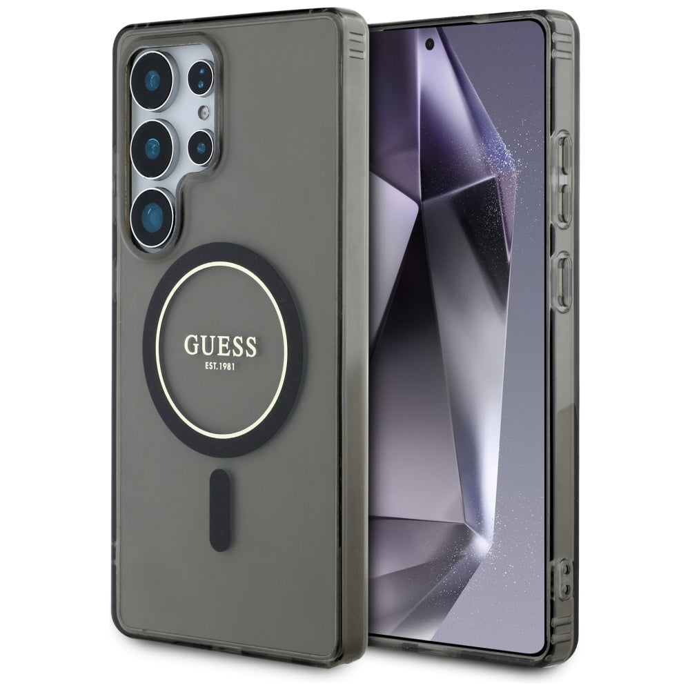 Guess MagSafe dėklas Galaxy S25 Ultra – juodas