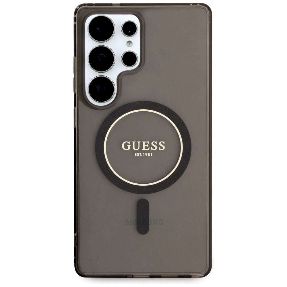 Guess MagSafe dėklas Galaxy S25 Ultra – juodas
