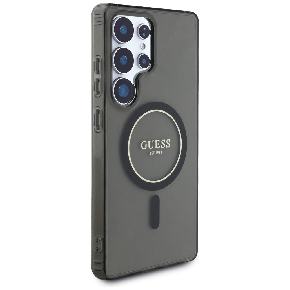 Guess MagSafe dėklas Galaxy S25 Ultra – juodas