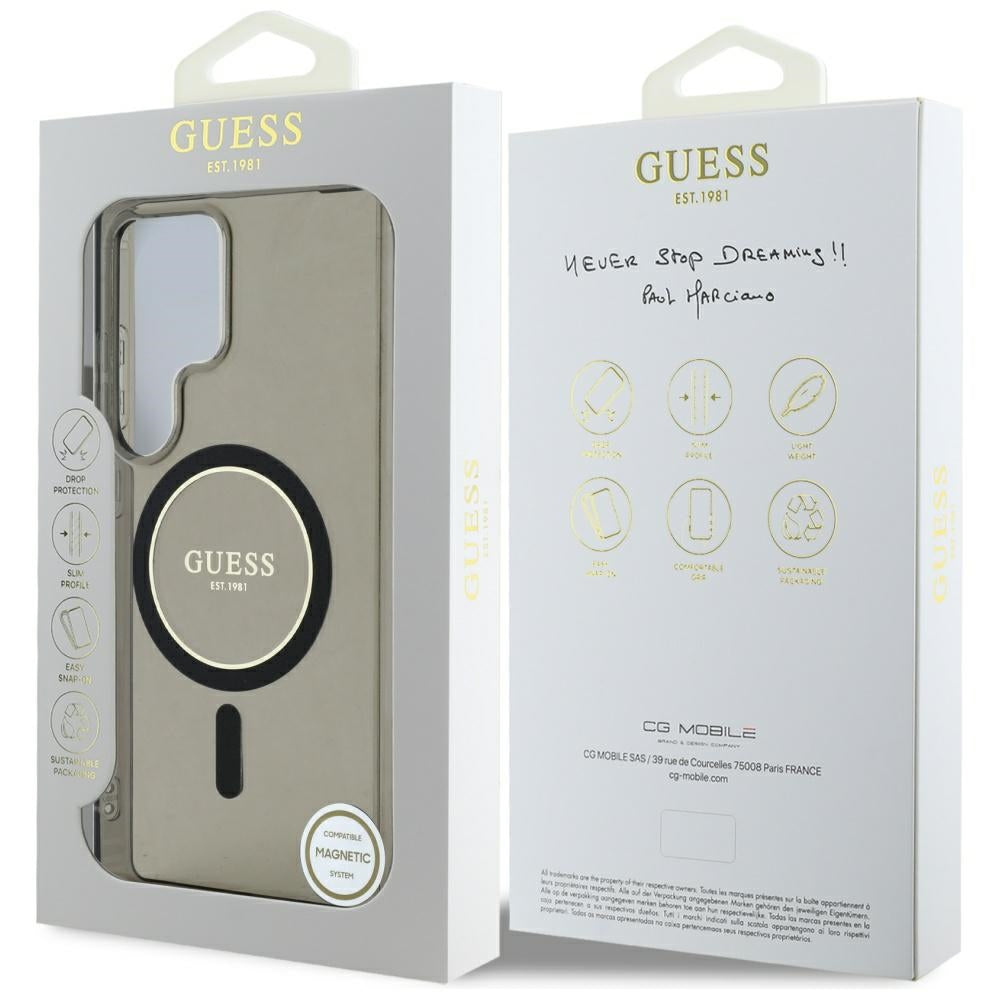 Guess MagSafe dėklas Galaxy S25 Ultra – juodas