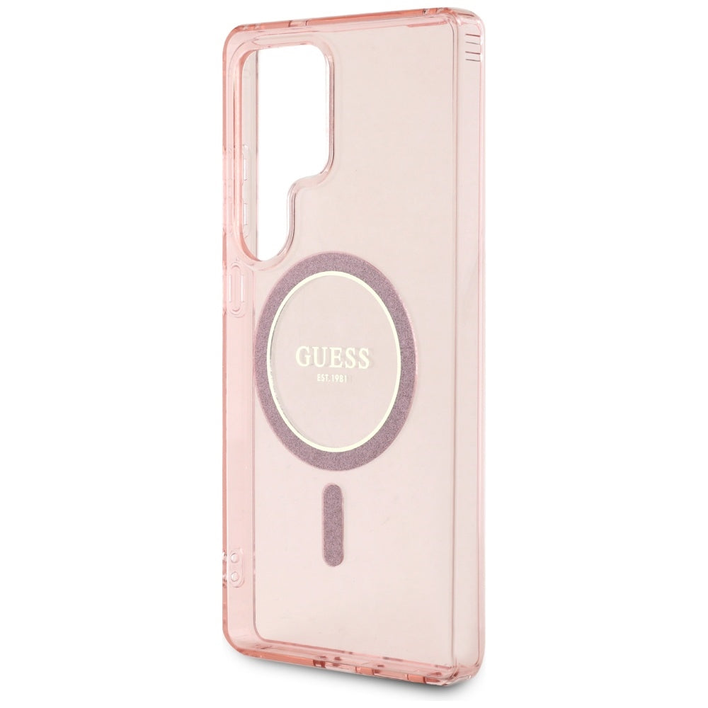 Guess MagSafe dėklas Samsung Galaxy S25 Ultra – rožinis -- Samsung Galaxy S25 Ultra