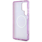 Guess Glitter Flowers Triangle Buttons MagSafe dėkliukas skirtas Samsung Galaxy S25 Ultra - violetinė -- Samsung Galaxy...