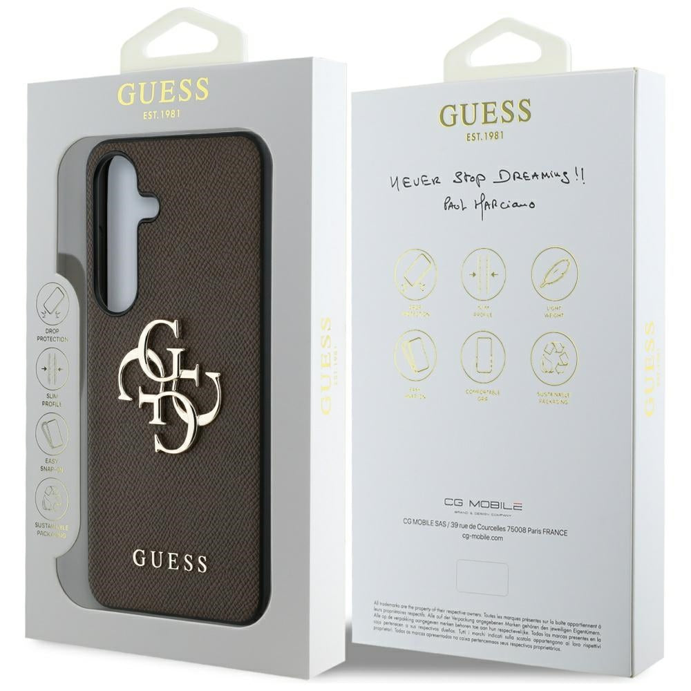 Guess 4G dėklas Samsung Galaxy S25+ – rudas