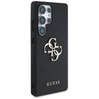 Guess Grained Big 4G Logo Small Classic Logo dėklas Samsung Galaxy S25 Ultra - juoda -- Samsung Galaxy S25 Ultra