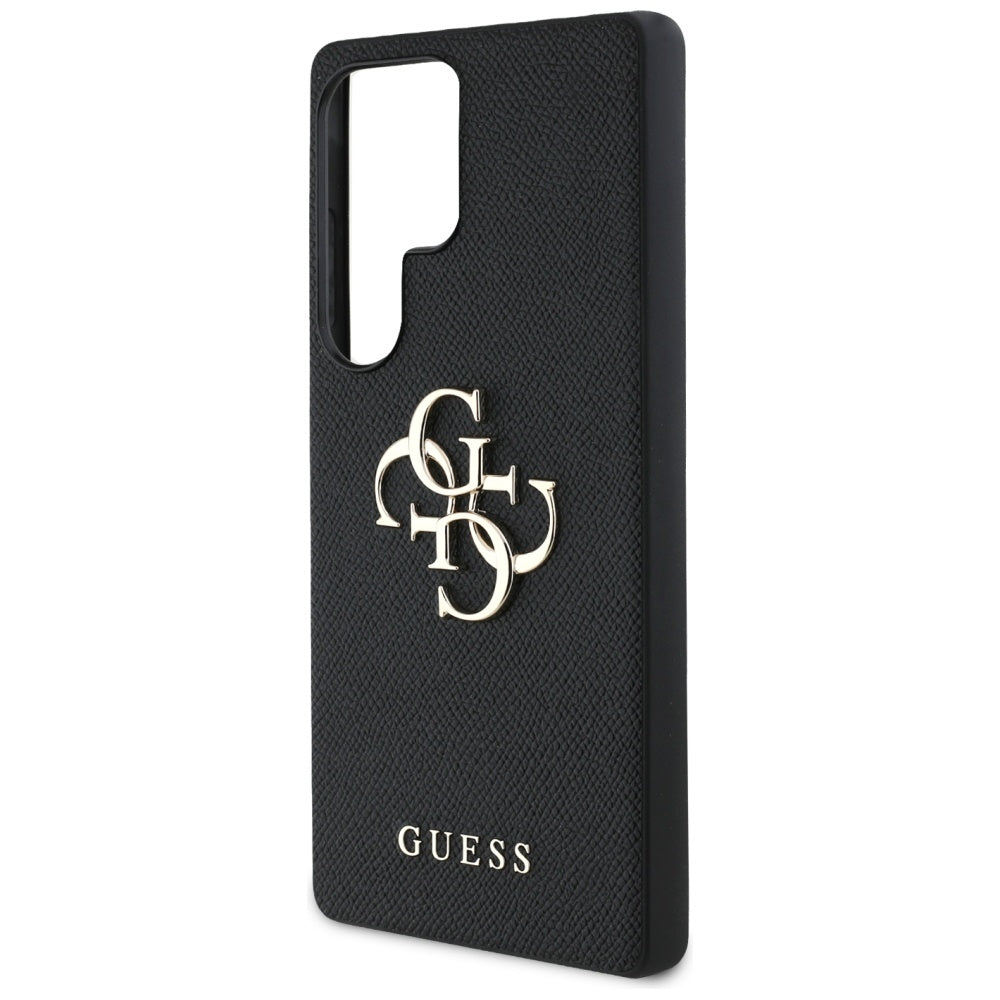 Guess Grained Big 4G Logo Small Classic Logo dėklas Samsung Galaxy S25 Ultra - juoda -- Samsung Galaxy S25 Ultra